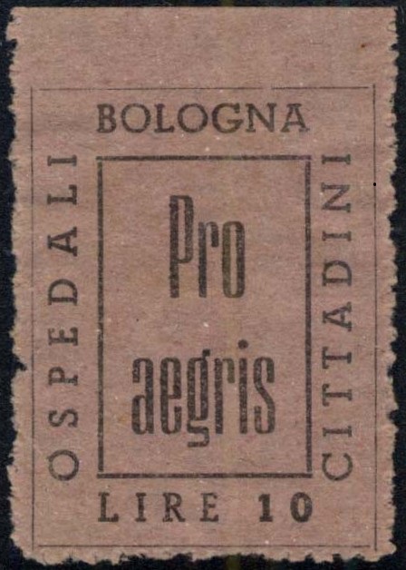 Marca da Bollo del Comune di BOLOGNA su Carta Colorata di dimensioni 26 x 35 mm