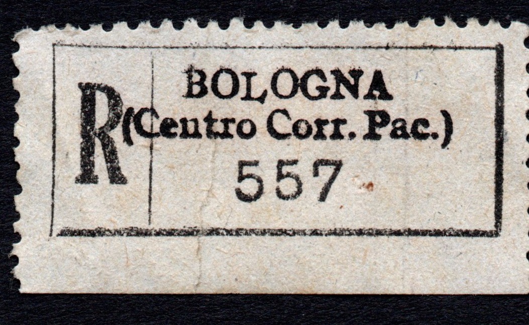 Marca da Bollo del Comune di BOLOGNA su Carta Bianca di dimensioni 35 x 15 mm