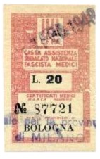 Marca da Bollo del Comune di BOLOGNA su Carta Paglia di dimensioni 27,5 x 46 mm