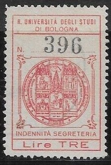 Marca da Bollo del Comune di BOLOGNA su Carta Bianca di dimensioni 23 x 35,5 mm