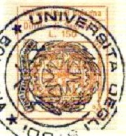 Marca da Bollo del Comune di BOLOGNA su Carta Bianca di dimensioni 23,5 x 29 mm