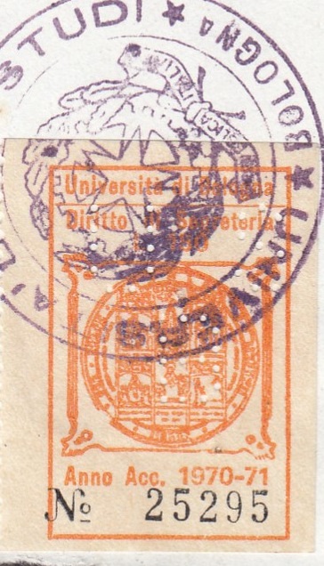 Marca da Bollo del Comune di BOLOGNA su Carta Bianca di dimensioni 23 x 35 mm