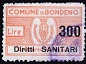 Marca da Bollo del Comune di BONDENO su Carta Bianca di dimensioni 30 x 19,5 mm