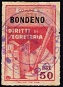 Marca da Bollo del Comune di BONDENO su Carta Bianca Sottile di dimensioni 21,5 x 32,5 mm