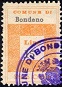 Marca da Bollo del Comune di BONDENO su Carta Bianca Sottile di dimensioni 19,5 x 30 mm