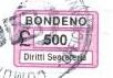 Marca da Bollo del Comune di BONDENO su Carta Bianca di dimensioni 18,5 x 12,5 mm