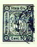 Marca da Bollo del Comune di BORDIGHERA su Carta Bianca di dimensioni 25 x 31 mm