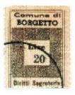 Marca da Bollo del Comune di BORGETTO su Carta Bianca di dimensioni 20 x 28 mm