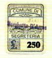 Marca da Bollo del Comune di BORGHETTO D´ARROSCIA su Carta Bianca di dimensioni 16 x 20,5 mm