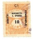 Marca da Bollo del Comune di BORGHETTO SANTO SPIRITO su Carta Bianca di dimensioni 22,5 x 30.5 mm