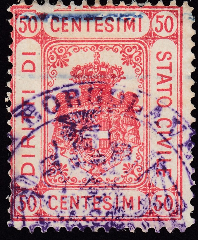 Marca da Bollo del Comune di BORGOLAVEZZARO su Carta Bianca di dimensioni 24 x 30 mm