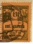 Marca da Bollo del Comune di BORGONE SUSA su Carta Arancione di dimensioni 21,5 x 28,5 mm