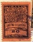 Marca da Bollo del Comune di BORGONE SUSA su Carta Colorata di dimensioni 22 x 28,5 mm