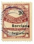Marca da Bollo del Comune di BORRIANA su Carta Bianca di dimensioni 22 x 28 mm