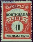 Marca da Bollo del Comune di BORTIGIADAS su Carta Colorata di dimensioni 22 x 29 mm