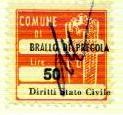 Marca da Bollo del Comune di BRALLO DI PREGOLA su Carta Bianca di dimensioni 20 x 20 mm