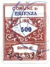 Marca da Bollo del Comune di BRIENZA su Carta Bianca di dimensioni 21,5 x 28,5 mm