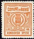 Marca da Bollo del Comune di BRIVIO su Carta Bianca di dimensioni 22 x 26,5 mm