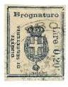 Marca da Bollo del Comune di BROGNATURO su Carta Bianca di dimensioni 20 x 25 mm