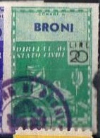 Marca da Bollo del Comune di BRONI su Carta Bianca Sottile di dimensioni 21 X 32 mm