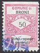 Marca da Bollo del Comune di BRONI su Carta Bianca di dimensioni 20 x 26 mm