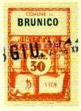 Marca da Bollo del Comune di BRUNICO .BRUNECK. su di dimensioni 21 x 32,5 mm