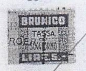 Marca da Bollo del Comune di BRUNICO .BRUNECK. su Carta Bianca di dimensioni 17 x 17 mm