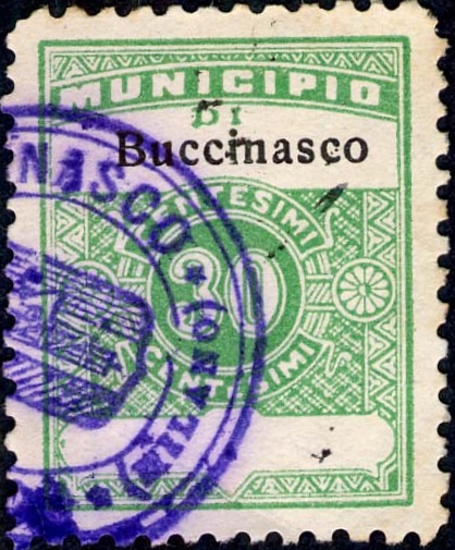 Marca da Bollo del Comune di BUCCINASCO su Carta Bianca di dimensioni 22 x 29 mm
