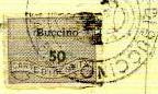 Marca da Bollo del Comune di BUCCINO su Carta Bianca di dimensioni 19 x 14 mm