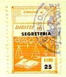 Marca da Bollo del Comune di BUSSOLENGO su Carta Bianca di dimensioni 21,5 x 32 mm