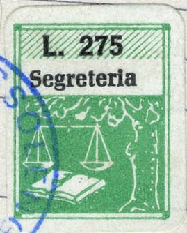 Marca da Bollo del Comune di BUSSOLENGO su Carta Bianca di dimensioni 15 X 19 mm