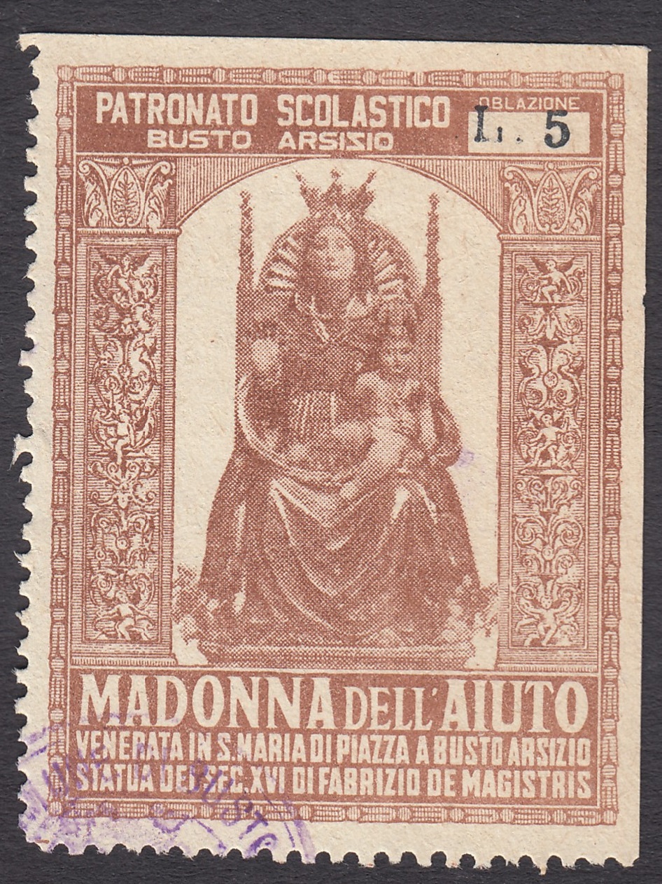 Marca da Bollo del Comune di BUSTO ARSIZIO su Carta Bianca di dimensioni 25,5 x 33 mm