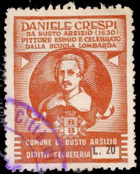 Marca da Bollo del Comune di BUSTO ARSIZIO su Carta Bianca di dimensioni 26 x 34 mm