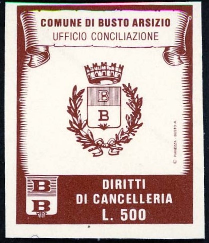 Marca da Bollo del Comune di BUSTO ARSIZIO su Carta Bianca di dimensioni mm