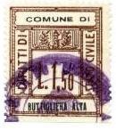 Marca da Bollo del Comune di BUTTIGLIERA ALTA su Carta Bianca di dimensioni 25,5 x 31 mm
