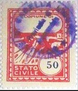 Marca da Bollo del Comune di CABELLA LIGURE su Carta Bianca di dimensioni 22 x 29 mm