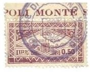 Marca da Bollo del Comune di CAGNANO VARANO su Carta Bianca di dimensioni 37 x 20,5 mm