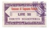 Marca da Bollo del Comune di CAGNANO VARANO su Carta Bianca di dimensioni 37,5 x 20 mm