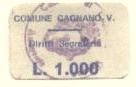 Marca da Bollo del Comune di CAGNANO VARANO su Carta Bianca di dimensioni 24 x 15 mm