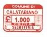Marca da Bollo del Comune di CALATABIANO su di dimensioni 19,5 x 13,5 mm