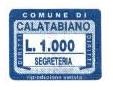 Marca da Bollo del Comune di CALATABIANO su Carta Bianca di dimensioni 23 x 18 mm
