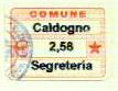 Marca da Bollo del Comune di CALDOGNO su Carta Bianca di dimensioni 20 x 15 mm