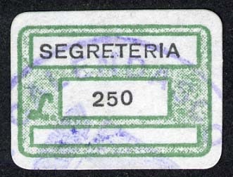 Marca da Bollo del Comune di CALENDASCO su Carta Bianca di dimensioni 19 x 14 mm