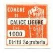 Marca da Bollo del Comune di CALICE LIGURE su Carta Bianca di dimensioni 20 x 20 mm