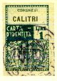 Marca da Bollo del Comune di CALITRI su Carta Bianca Sottile di dimensioni 21 x 33 mm