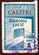 Marca da Bollo del Comune di CALITRI su Carta Bianca di dimensioni 21 x 32,5 mm