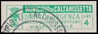 Marca da Bollo del Comune di CALTANISSETTA su Carta Bianca di dimensioni 47 x 12 mm