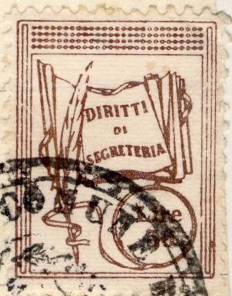 Marca da Bollo del Comune di CAMERATA PICENA su Carta Bianca di dimensioni 20 x 26 mm