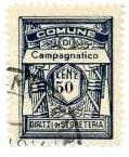 Marca da Bollo del Comune di CAMPAGNATICO su Carta Bianca Sottile di dimensioni 21,5 x 28,5 mm