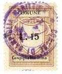 Marca da Bollo del Comune di CAMPIGLIA MARITTIMA su Carta Bianca Sottile di dimensioni 22 x 29,5 mm